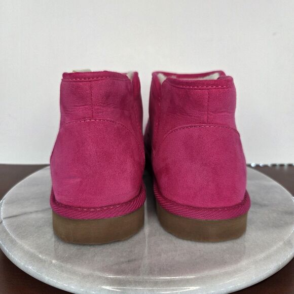 Old Navy Slippers Womens Size 8 Pink Faux Suede Sherpa Lined Indoor Outdoor - Picture 3 of 12